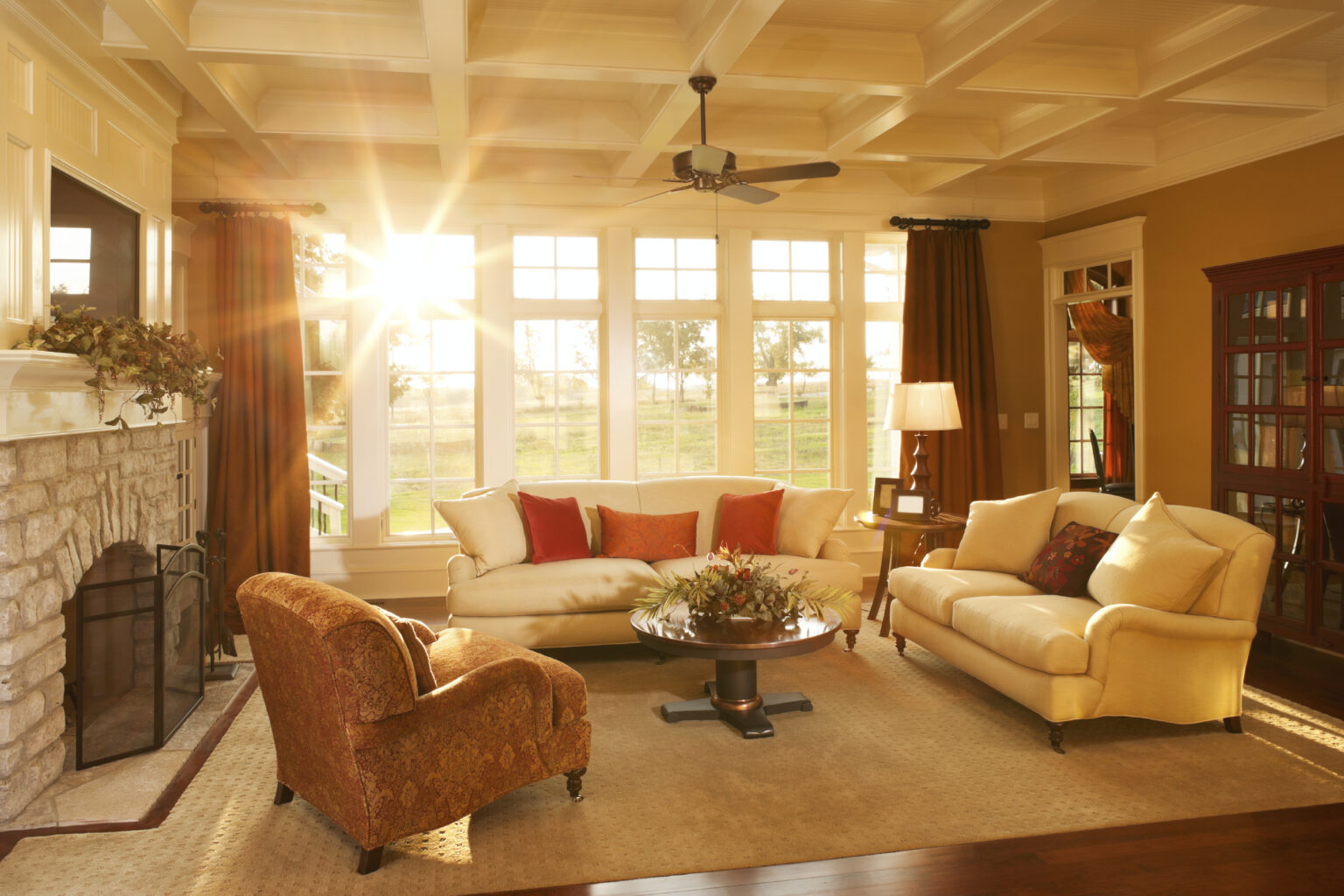 direct sunlit living room